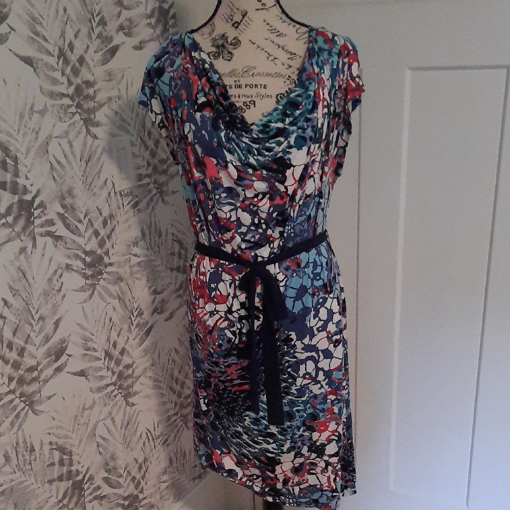 TRISTAN Multicolor Abstract Print Dress